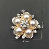 10 PCS Rhinestone Pearl Flower Alloy Charms for DIY Jewelry