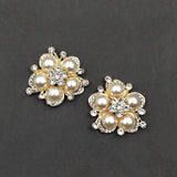 10 PCS Rhinestone Pearl Flower Alloy Charms for DIY Jewelry