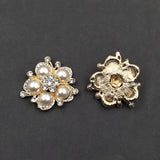 10 PCS Rhinestone Pearl Flower Alloy Charms for DIY Jewelry
