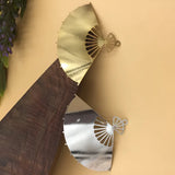 10 PCS 48*59mm Metal Copper KC Gold Filigree Wraps Fan Pendant Charms