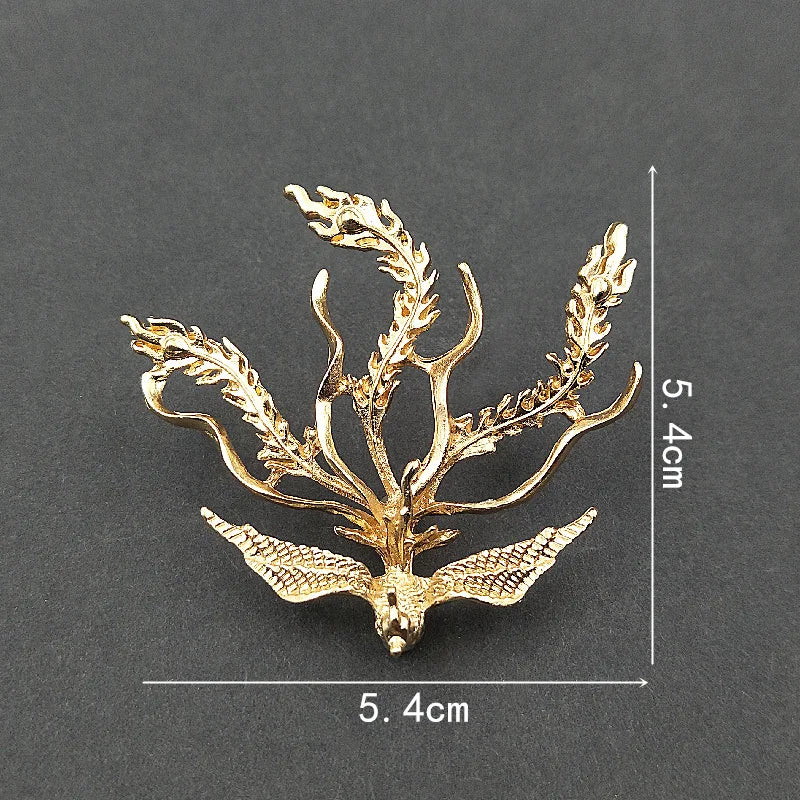 10 Pcs 54mm Retro Metal Alloy Phoenix Headwear DIY Jewelry Making