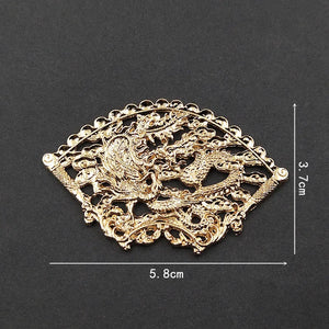 10 PCS Dragon Phoenix Auspicious Cloud Fan Alloy Jewelry Making Accessories