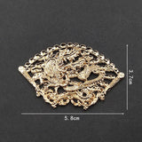 10 PCS Dragon Phoenix Auspicious Cloud Fan Alloy Jewelry Making Accessories