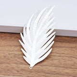 10 PCS Filigree Feather Pendant Charms for DIY Jewelry Making