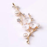 10 PCS Metal Alloy Crystal Pearl Flowers Branches DIY Jewelry Making