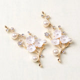 10 PCS Metal Alloy Crystal Pearl Flowers Branches DIY Jewelry Making