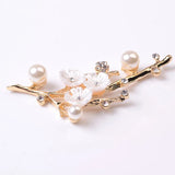 10 PCS Metal Alloy Crystal Pearl Flowers Branches DIY Jewelry Making