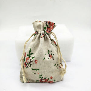 10 PCS Cotton Linen Pouch Jewelry Gift Packaging Drawstring Bag