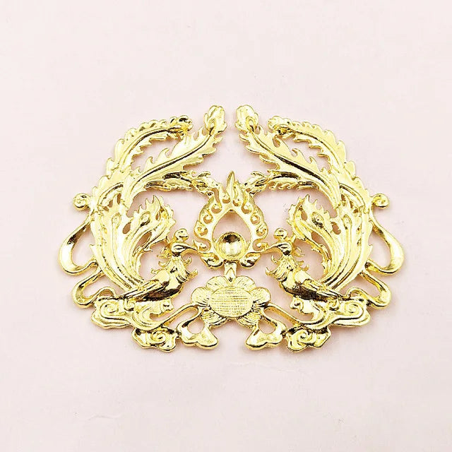 10 PCS Gold Alloy Phoenix Birds Hairwear DIY Ornament