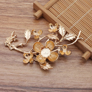 10 PCS Metal Alloy Branch DIY Jewelry Findings KC Silver Flowers