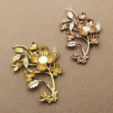 10 PCS Metal Alloy Branch DIY Jewelry Findings KC Silver Flowers