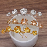10 PCS Alloy Flowers Hair Sticks Gold/Silver Hairpin Base Settings