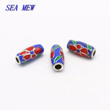 10 PCS Vintage Copper Enamel Nepal Flowers Spacer Beads
