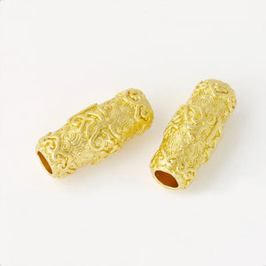 10 PCS Matte Plated Buddha Beads Alloy Cylinder Spacer Bead