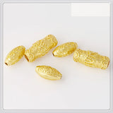10 PCS Matte Plated Buddha Beads Alloy Cylinder Spacer Bead