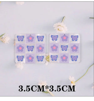 10 PCS Acrylic Butterfly Cloud Flower Square Pendant Charms DIY Earrings Jewelry