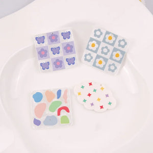 10 PCS Acrylic Butterfly Cloud Flower Square Pendant Charms DIY Earrings Jewelry