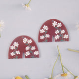 10 PCS Acrylic Embossed Flower Pendant for Earrings DIY
