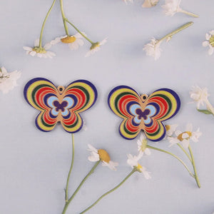 10 PCS Acrylic Heart Star Butterfly Flower Pendant DIY Earrings Charms