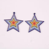 10 PCS Acrylic Heart Star Butterfly Flower Pendant DIY Earrings Charms