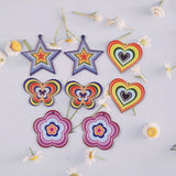 10 PCS Acrylic Heart Star Butterfly Flower Pendant DIY Earrings Charms