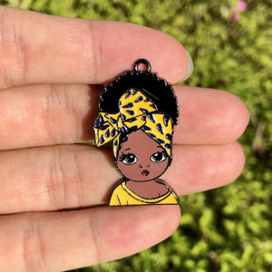 10 PCS Afro Lady Charm for Women Jewelry Making