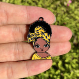 10 PCS Afro Lady Charm for Women Jewelry Making