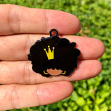 10 PCS Afro Girl Graduate Charm Pendant for Jewelry Making