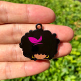 10 PCS Afro Girl Graduate Charm Pendant for Jewelry Making