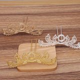 10 PCS Alloy Flowers Hair Fork Base for DIY Jewelry Making
