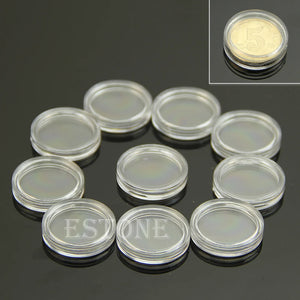 10 PCS Clear Round Coin Storage Capsules 19mm