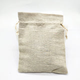 10 Beige Cotton Linen Pouch Drawstring Bag Wedding Gift Packaging