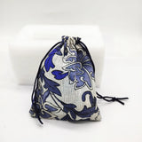 10 PCS Flower Leaf Pattern Cotton Linen Drawstring Bag
