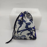 10 PCS Flower Leaf Pattern Cotton Linen Drawstring Bag