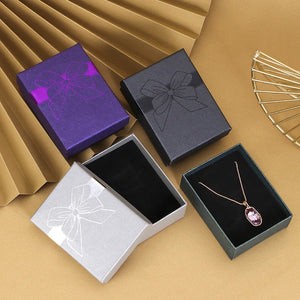 10 PCS Bow Necklace Box Packaging Earring Box Jewelry Box