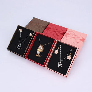 10 PCS Bowknot Necklace Ring Organizer Jewelry Packaging Box