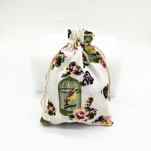 10 PCS Ethnic Style Cotton Linen Pouch Drawstring Bag Wedding Gift Packaging