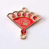 10 PCS Red Drop Oil Metal Charms Pendant for Jewelry Making