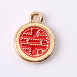 10 PCS Red Drop Oil Metal Charms Pendant for Jewelry Making