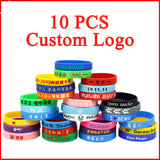 10 PCS Custom Silicone Armband Bracelet for Kids Adults