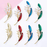 10 Pcs DIY Brooch Metal Alloy Enamel Pearl Flower Jewelry Accessories
