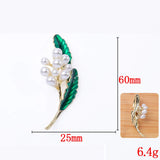 10 Pcs DIY Brooch Metal Alloy Enamel Pearl Flower Jewelry Accessories