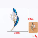 10 Pcs DIY Brooch Metal Alloy Enamel Pearl Flower Jewelry Accessories