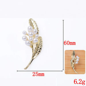10 Pcs DIY Brooch Metal Alloy Enamel Pearl Flower Jewelry Accessories