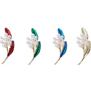 10 Pcs DIY Brooch Metal Alloy Enamel Pearl Flower Jewelry Accessories