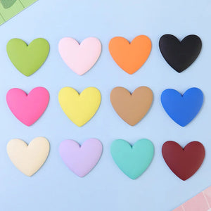 10 PCS Double-sided Spray Paint Heart Resin Earring Hair Accessories