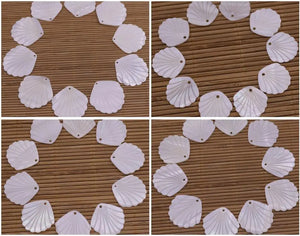 10 PCS Fan Shell Flower Mother of Pearl Jewelry Making