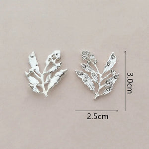 10 PCS Crystal Rhinestone Branches & Leaves Metal Alloy DIY Jewelry Accessorie