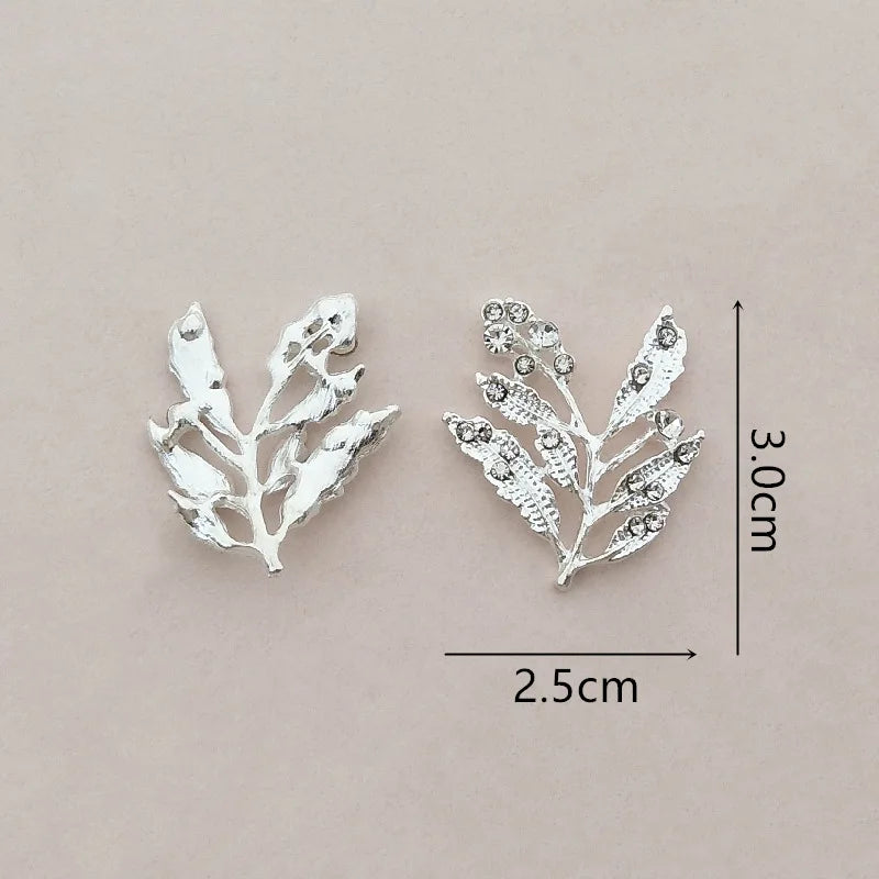 10 PCS Crystal Rhinestone Branches & Leaves Metal Alloy DIY Jewelry Accessorie