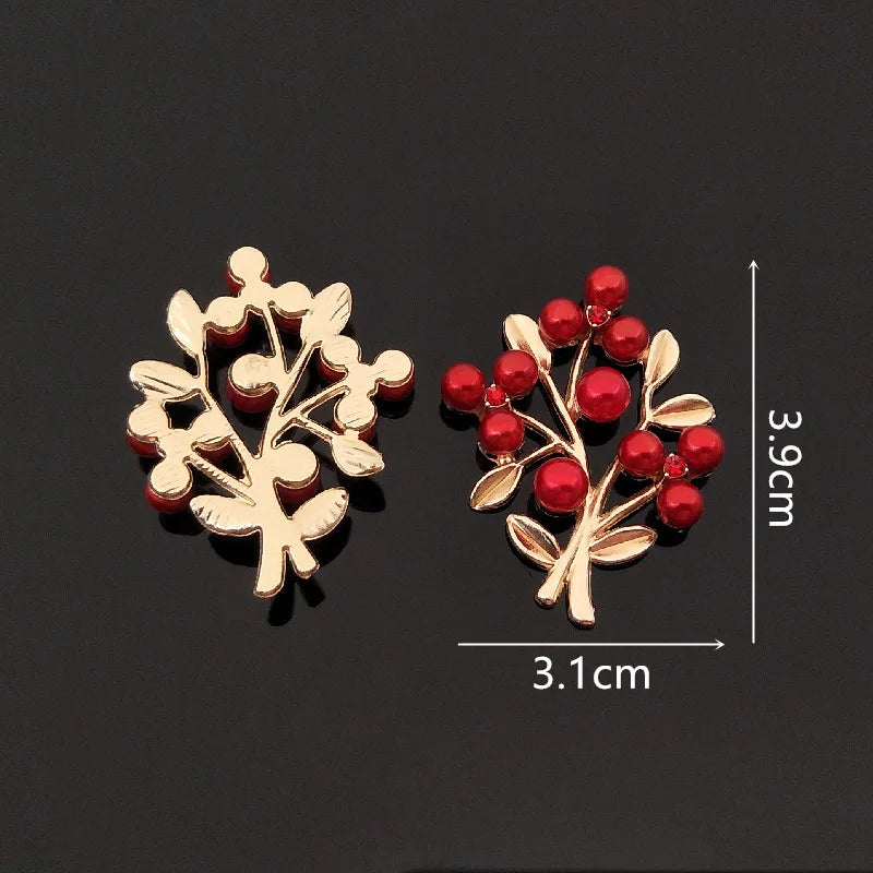 10 PCS Red Pearl Branches for DIY Jewelry Making
